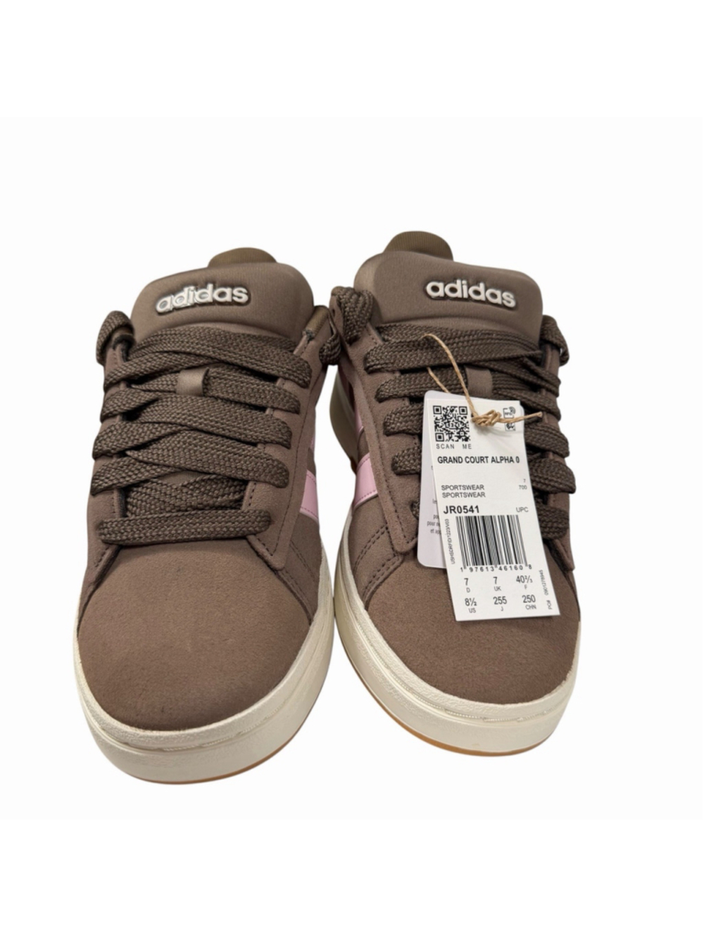 adidas Grand Court Alpha Brown with Pink Stripes Skater Shoe Women's Size. 8.5 - Picture 3 of 8